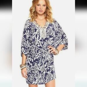 Lilly Pulitzer Wilda Craftan Navy and White "Reef Madness" Sz.S